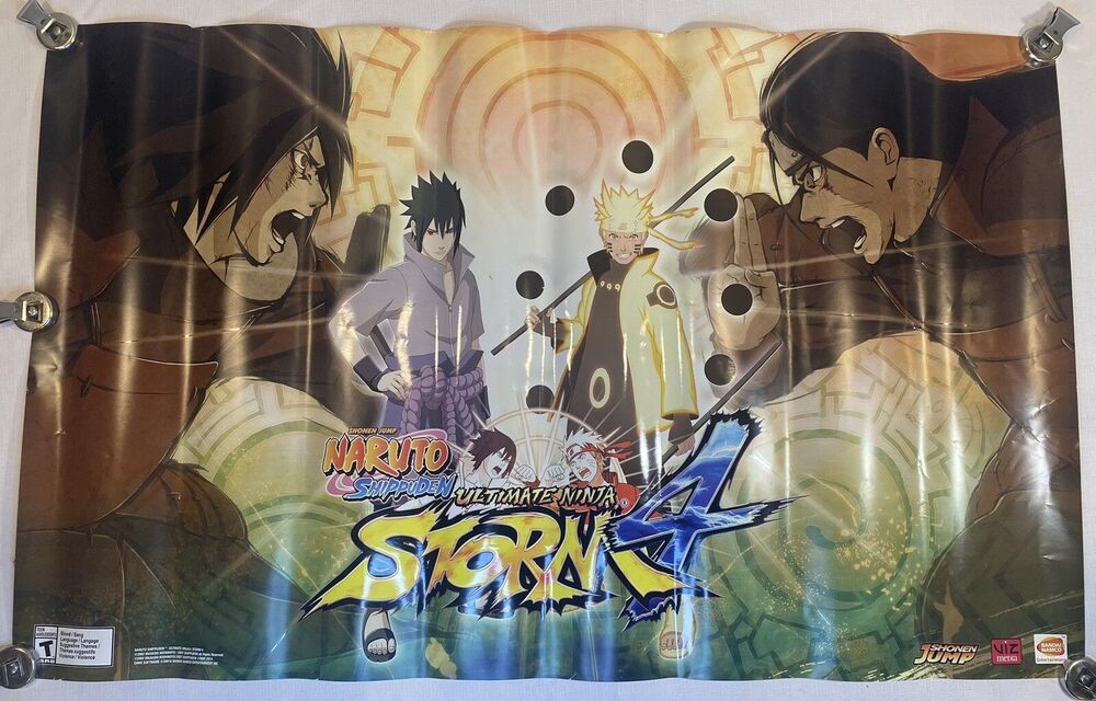 RARE NINTENDO NARUTO SHIPPUDEN ULTIMATE NINJA STORM 4 Game Promo Poster 36”x22”